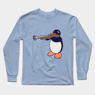 penguin with gun meme / pingu noot Long Sleeve T-Shirt